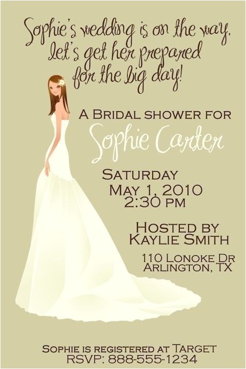 Cute Bridal Shower Invite Sayings Customized Bridal Wedding Shower Invitation by