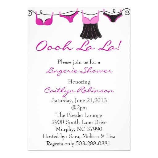 Cute Cheap Bridal Shower Invitations Cute Bra Lingerie Bridal Shower Invitation 5" X 7