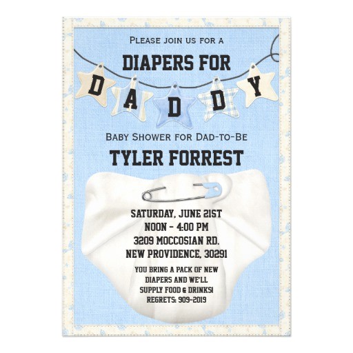 Daddy Baby Shower Invitations Diapers for Daddy Baby Shower Invitation 5" X 7
