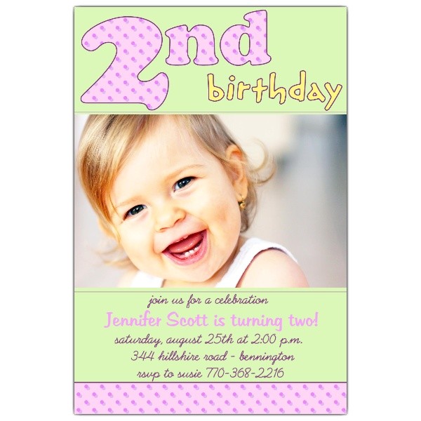 Daughter 2nd Birthday Invitation Wording 2nd Birthday Pink Invitations