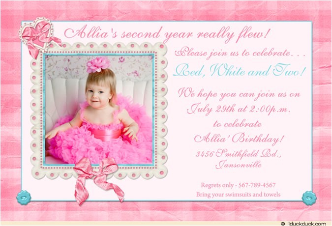 Daughter 2nd Birthday Invitation Wording Sweet & Special Girl S Party Invitation Cute Adorable