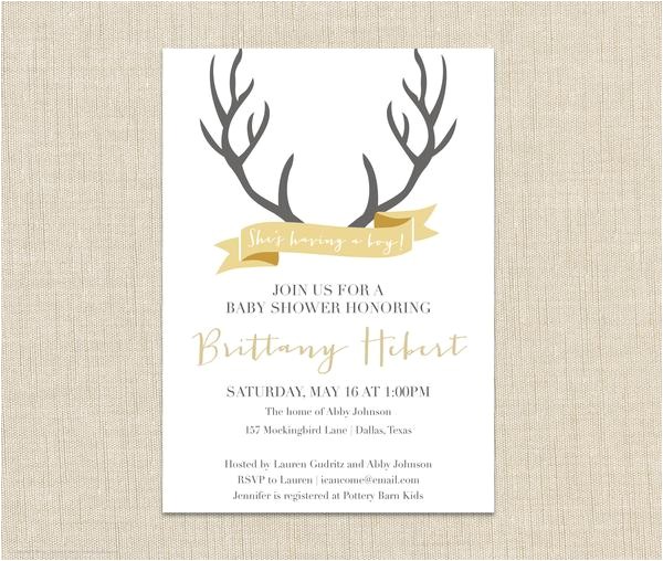Deer Hunting Baby Shower Invitations Deer Baby Shower Invitation Brown Paper Studios