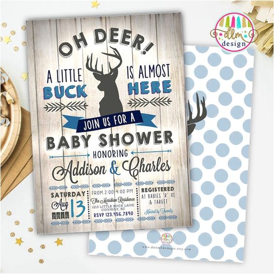 Deer Hunting Baby Shower Invitations Deer Baby Showers Baby Boy Shower Invitations and Boy