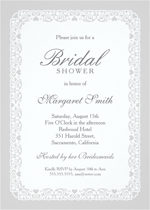 Designer Bridal Shower Invitations Elegant Silver Grey Bridal Shower Invitations Personalize