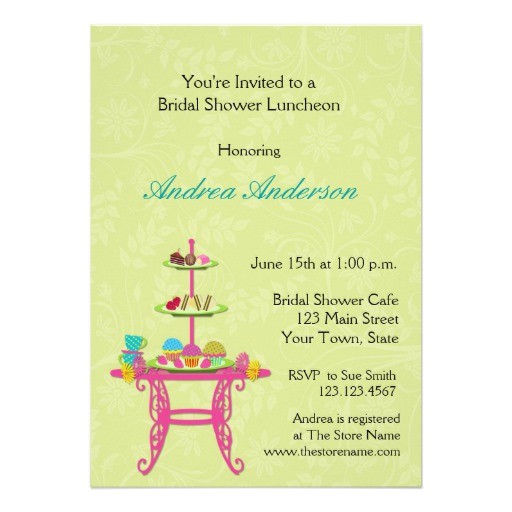 Dessert themed Bridal Shower Invitations Dessert Table Bridal Luncheon Shower Invitation