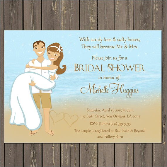 Destination Wedding Bridal Shower Invitations Beach Bridal Shower Invitation Ocean Bridal Shower