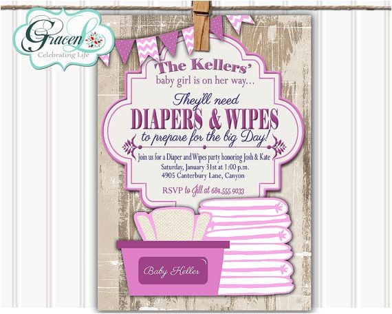 Diaper and Wipes Baby Shower Invitation Wording Baby Shower Invitation Diaper and Wipes Baby Shower