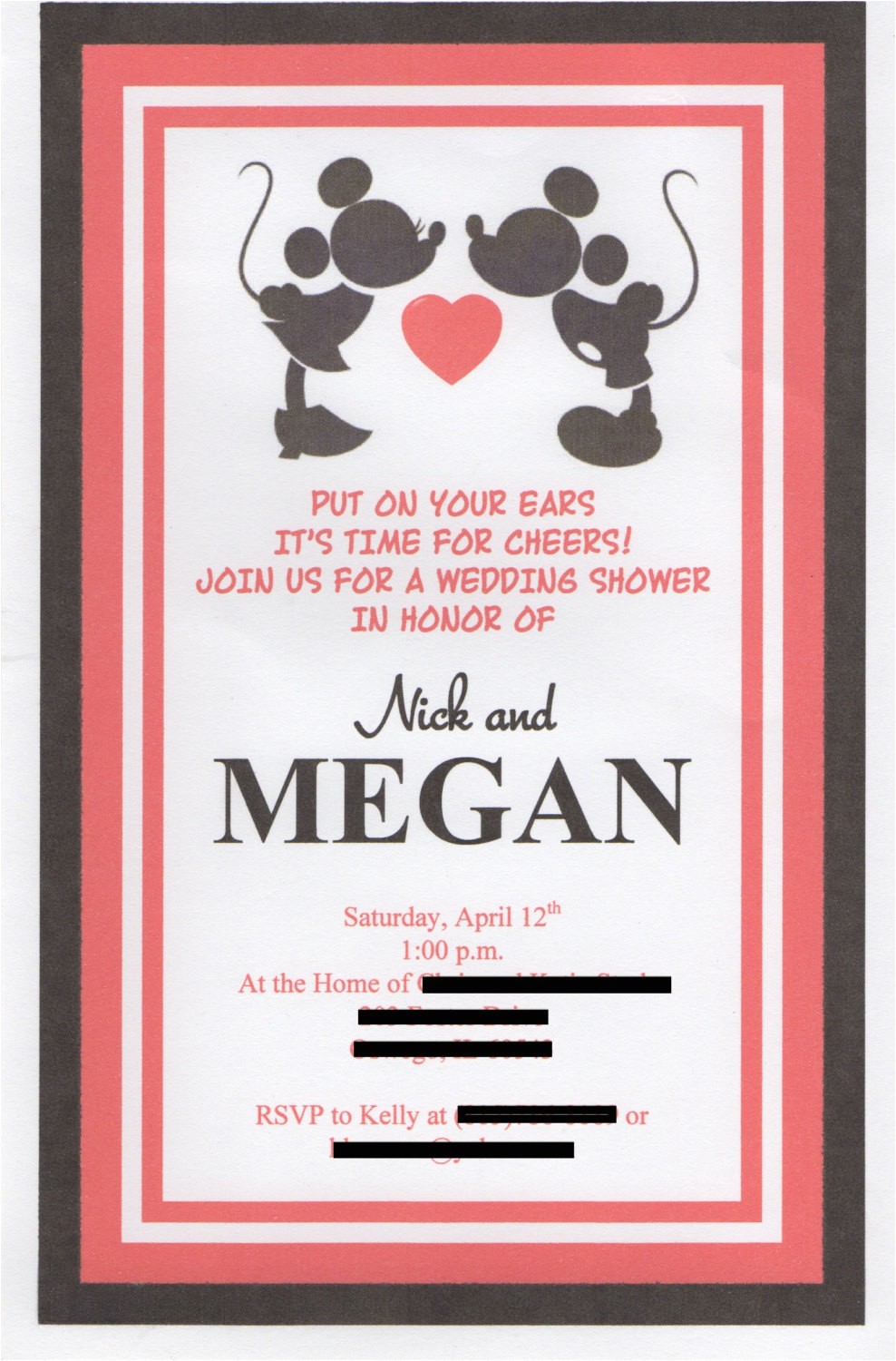 Disney Bridal Shower Invitations Disney themed Wedding Shower Invitation Set Of 15 Disney Bridal Shower Invitations Disney themed Wedding Shower Invitation Set Of 15