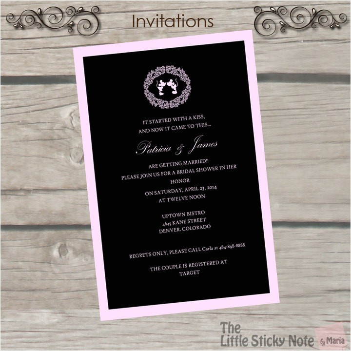 Disney Bridal Shower Invitations Items Similar to Disney themed Bridal Shower Invitations Disney Bridal Shower Invitations Items Similar to Disney themed Bridal Shower Invitations