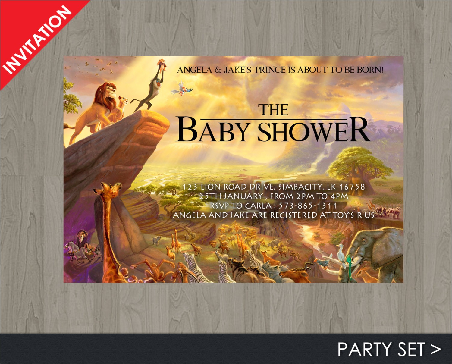 Disney Lion King Baby Shower Invitations Lion King Baby Shower Invitation Jungle Invitation Disney
