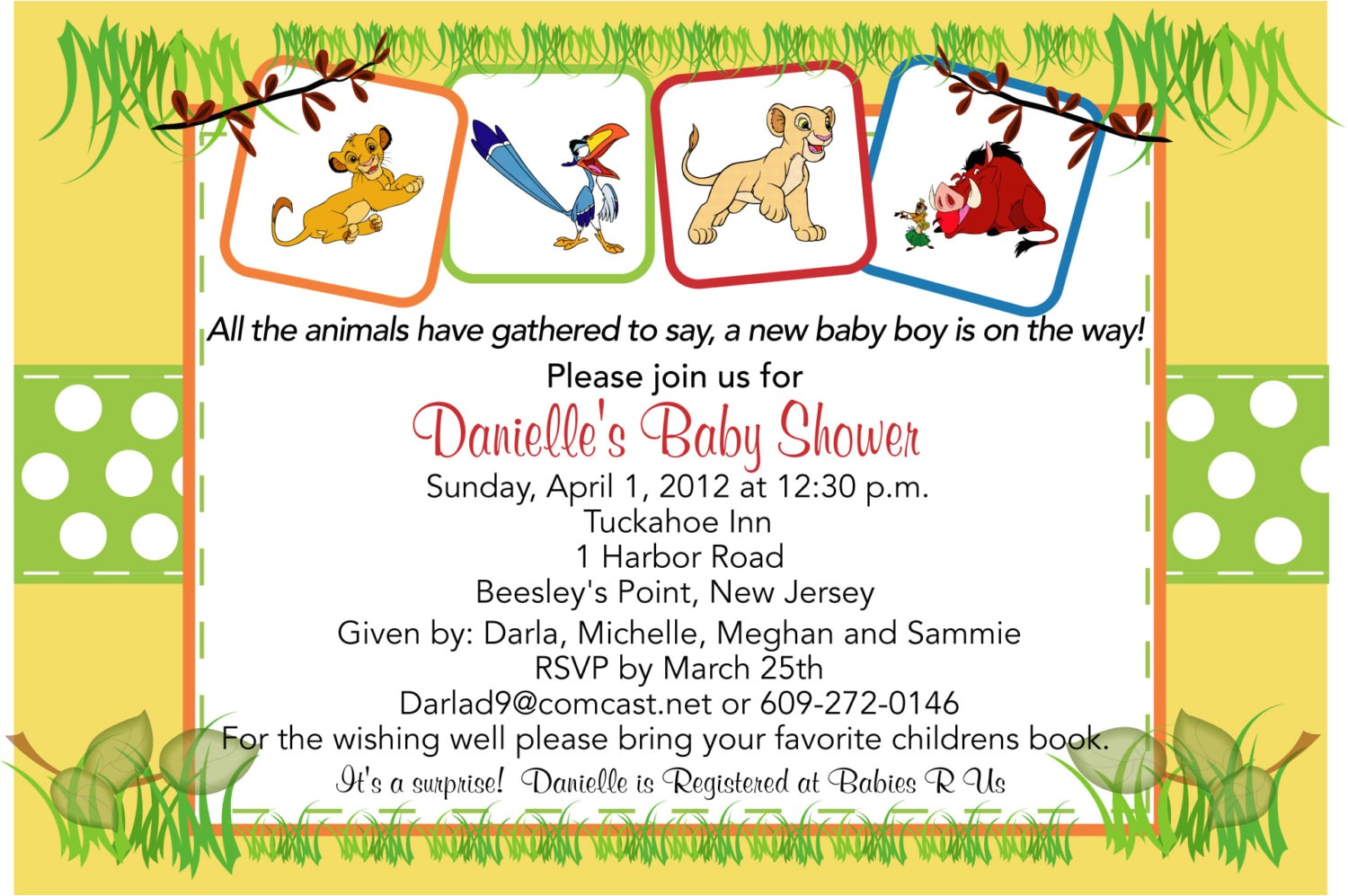 Disney Lion King Baby Shower Invitations Lion King Baby Shower Invitation