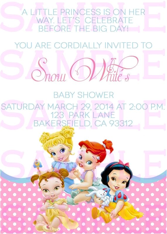 Disney Princess Baby Shower Invites Baby Shower Invitation Princess Disney Babies by