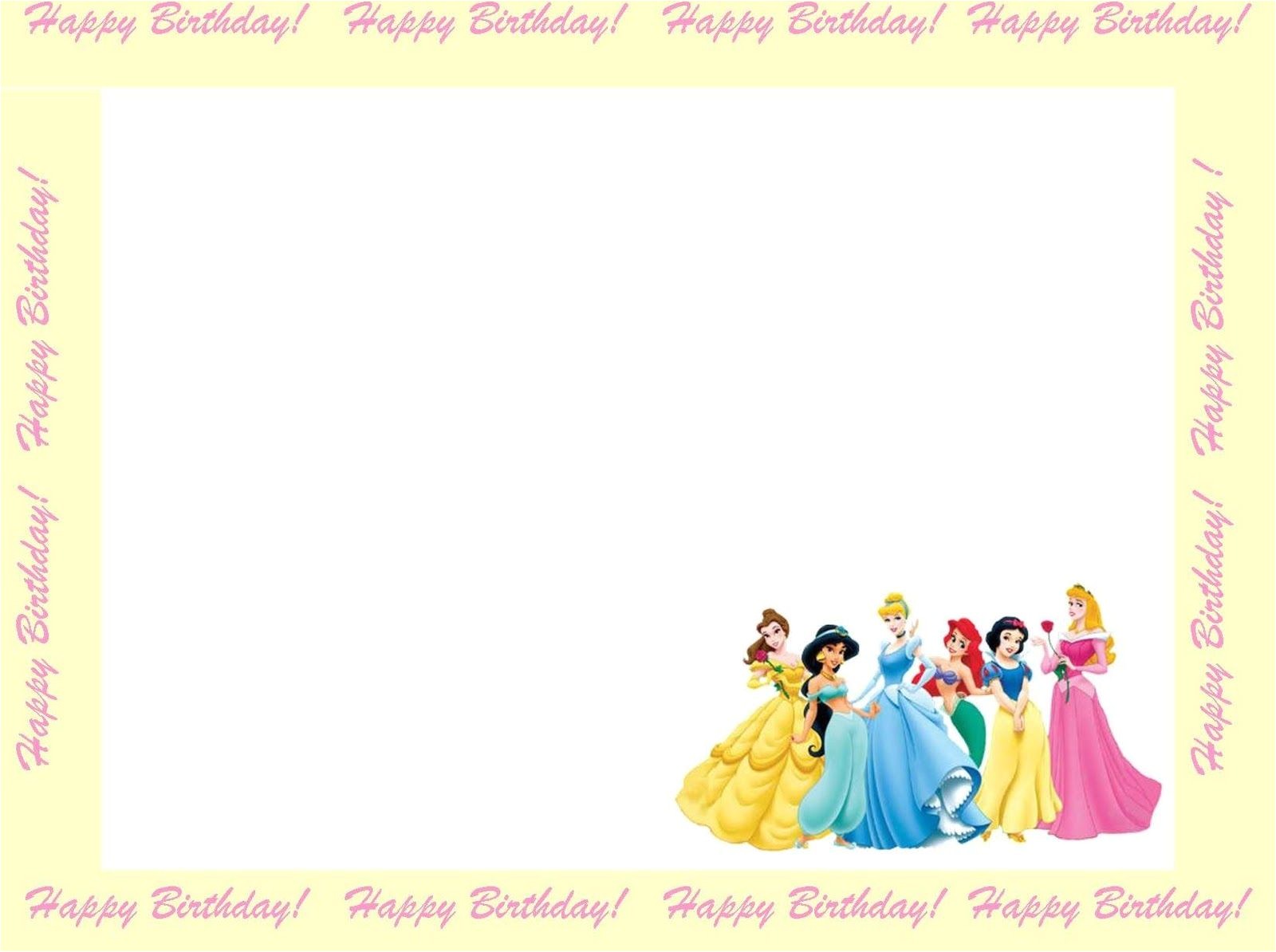 Disney Princess Birthday Invitations Free Templates 6 Free Borders for Birthday Invitations