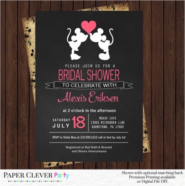 Disney Up Bridal Shower Invitations Retro Bridal Shower Invitations Minnie and Mickey Black