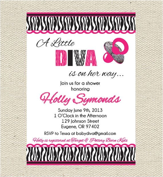 Diva Baby Shower Invitations Little Diva Baby Shower Invitation by Gigglesandgracedesig
