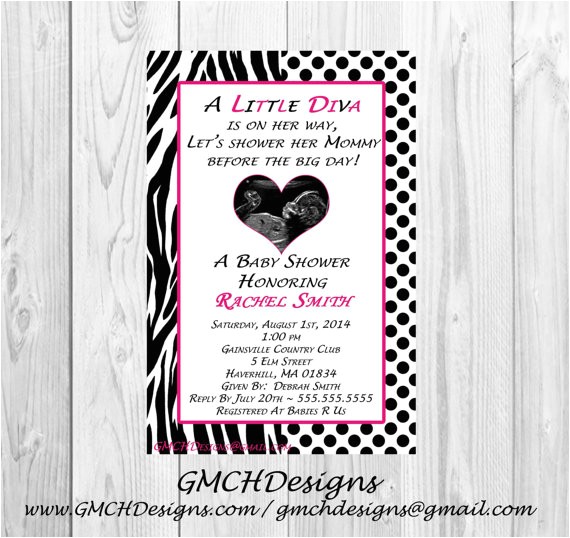 Diva Baby Shower Invitations Little Diva Baby Shower Invitations Personalized with