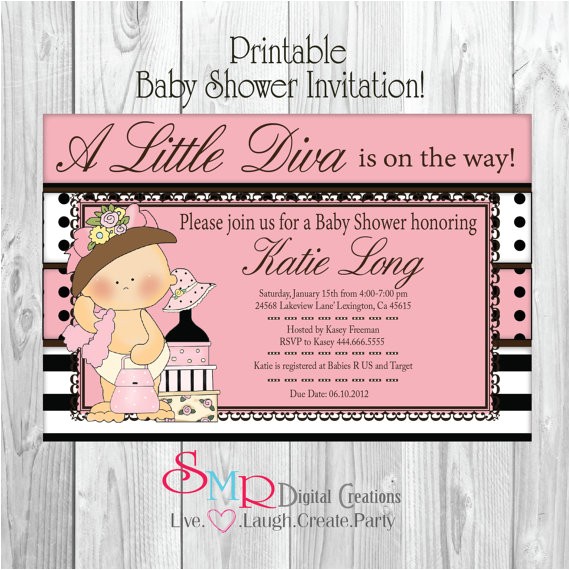 Diva Baby Shower Invitations Unavailable Listing On Etsy