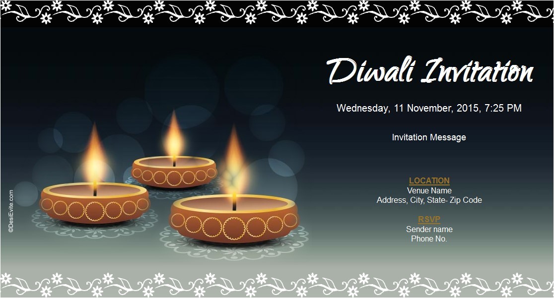 Diwali Invitation Cards for Party Free Diwali Invitation Card Online Invitations
