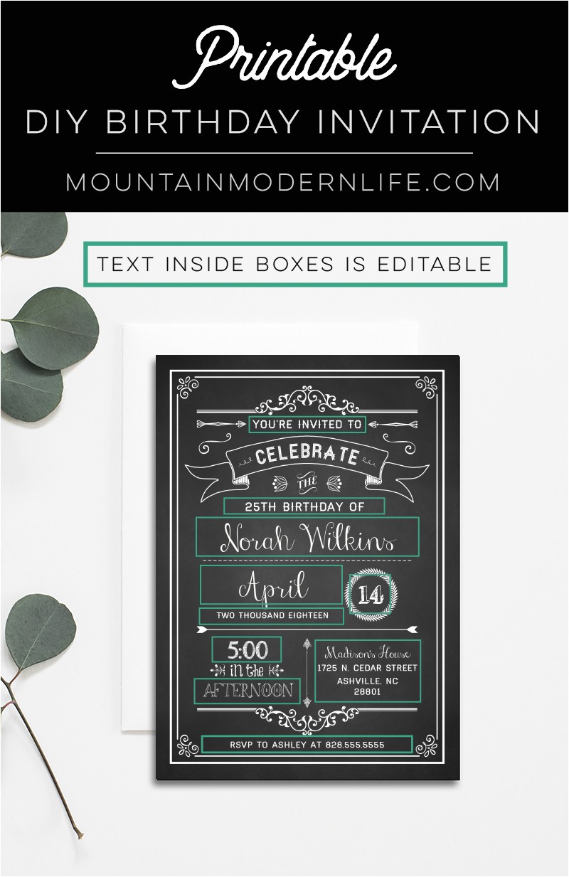 Diy Birthday Invitations Templates Printable Diy Birthday Invitation Template Diy Birthday Invitations Templates Printable Diy Birthday Invitation Template