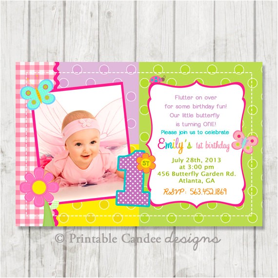 Diy butterfly Birthday Invitations butterfly 1st Birthday Invitation Diy Custom by