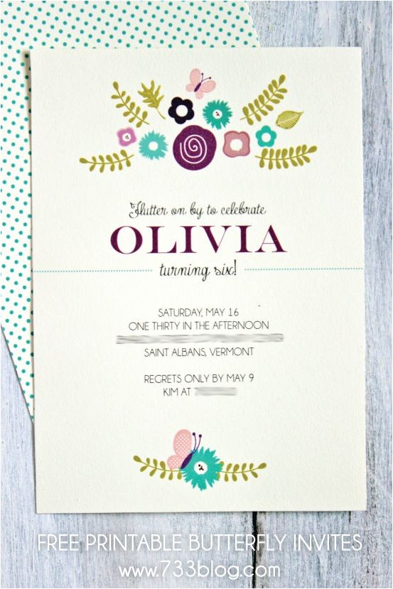 Diy butterfly Birthday Invitations Printable butterfly Birthday Invitation