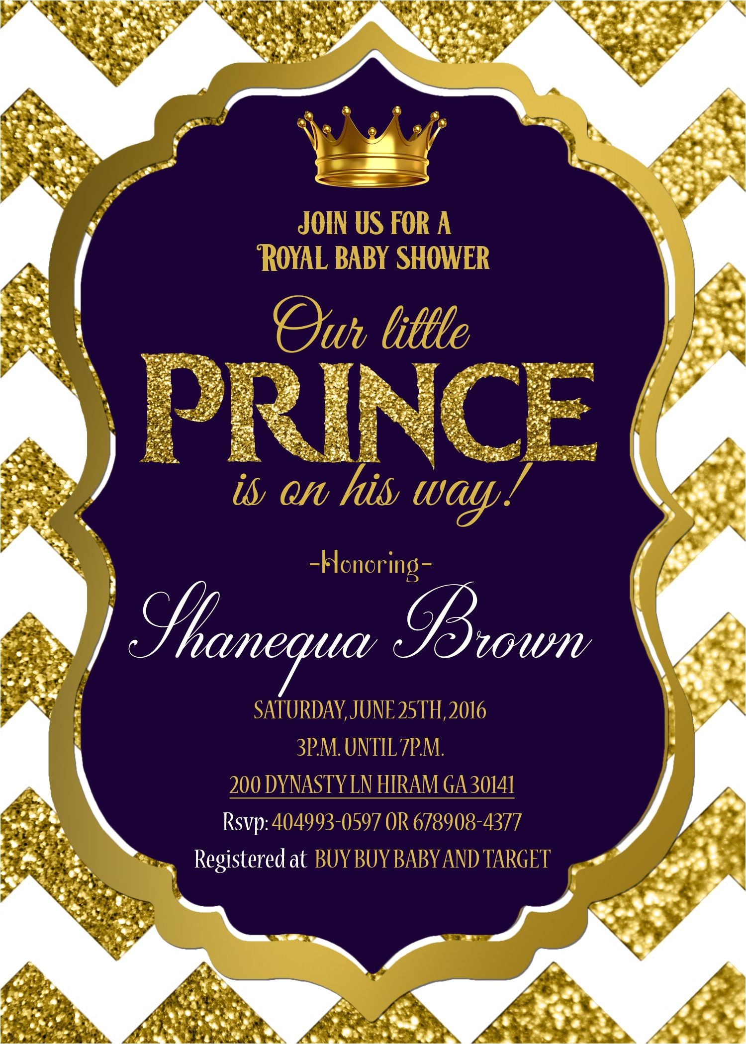 Diy Prince Baby Shower Invitations Royal Baby Shower Invitation Royal Prince Gold