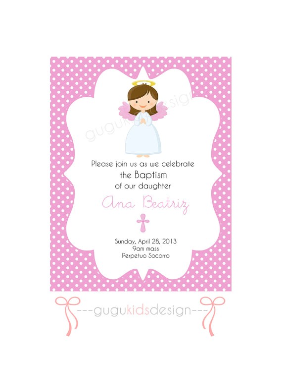Diy Printable Baptism Invitations Items Similar to Diy Printable Girl Baptism Invitation On