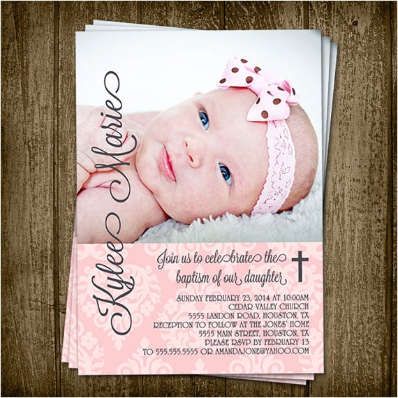 Diy Printable Baptism Invitations Printable 5×7 Demask Baby Girl Baptism Invitation