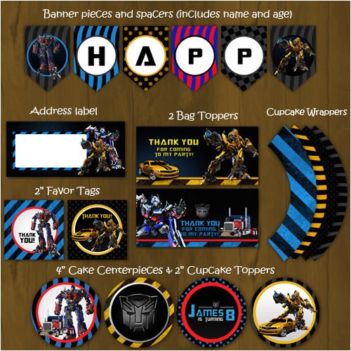 Diy Transformer Birthday Invitations Transformers Birthday Party Pack Diy · Splashbox Diy Transformer Birthday Invitations Transformers Birthday Party Pack Diy · Splashbox