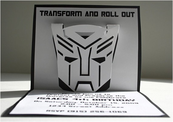 Diy Transformer Birthday Invitations Transformers Pop Up Invitations Diy Transformer Birthday Invitations Transformers Pop Up Invitations