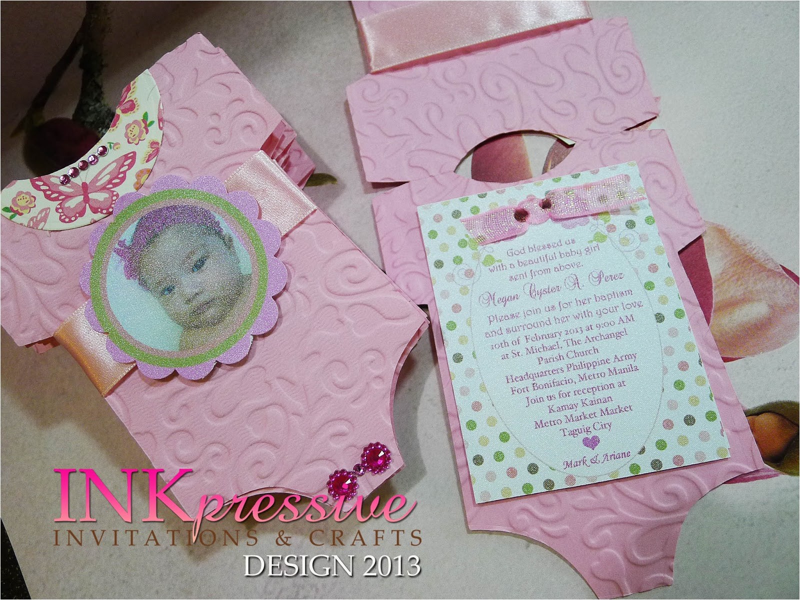 Diy Unique Baptismal Invitation Pink Baby Esie Baptism Invitation