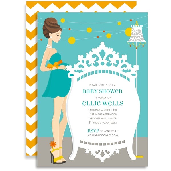 Doc Milo Baby Shower Invitations Classic Crib Mama Blue Baby Shower Invitation