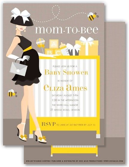 Doc Milo Baby Shower Invitations Mom to Bee Baby Shower Invitation by Doc Milo