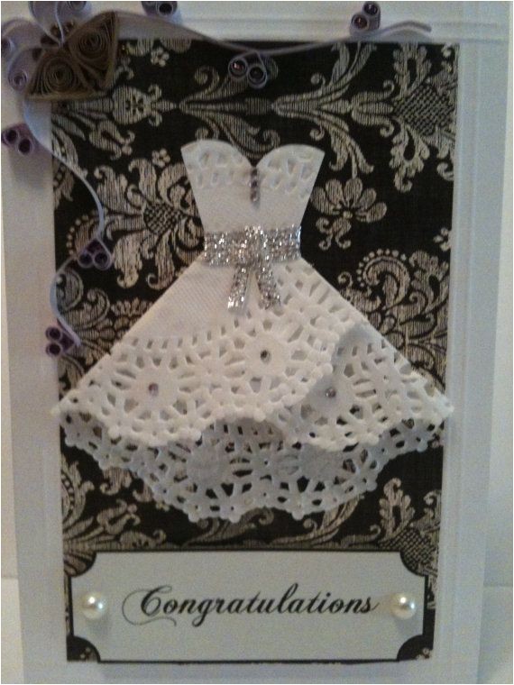 Doily Dress Bridal Shower Invitations Doily Dress Wedding Card with A Little Bling This Doily Dress Bridal Shower Invitations Doily Dress Wedding Card with A Little Bling This