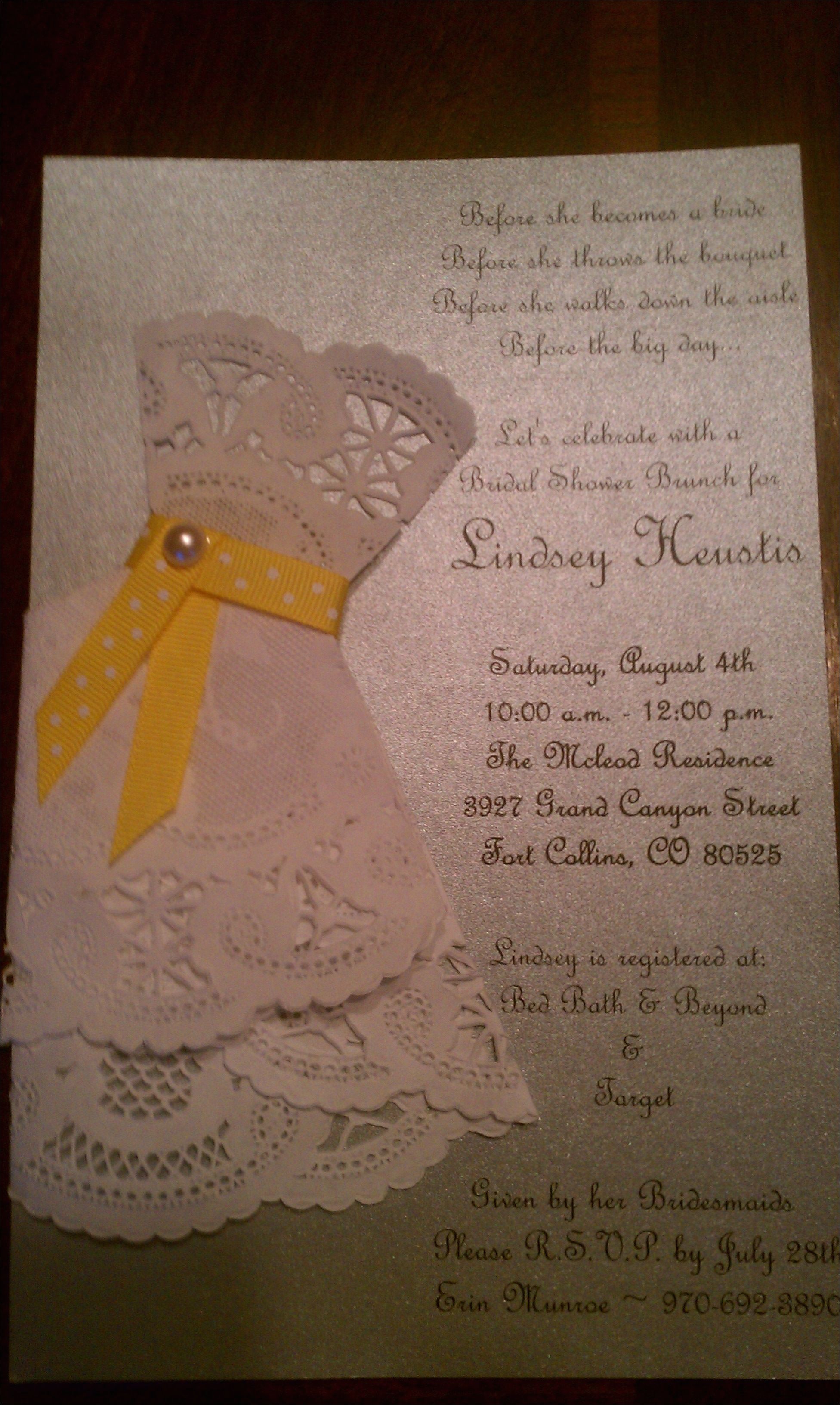 Doily Dress Bridal Shower Invitations Lace Doily Bridal Shower Invites Doily Dress Bridal Shower Invitations Lace Doily Bridal Shower Invites