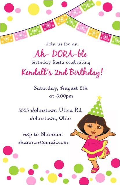 Dora Customized Birthday Invitations Dora Birthday Invitation