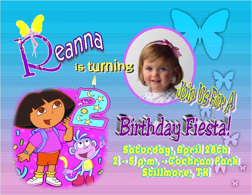 Dora Customized Birthday Invitations Dora Invitation Template Invitation Template