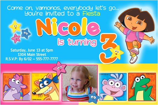 Dora Customized Birthday Invitations Free Dora the Explorer Birthday Invitations Template