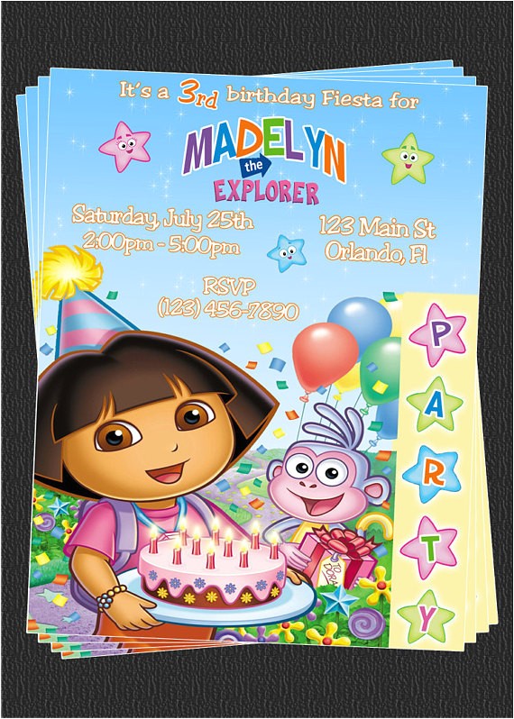 Dora Customized Birthday Invitations Items Similar to Custom Dora the Explorer Birthday Party