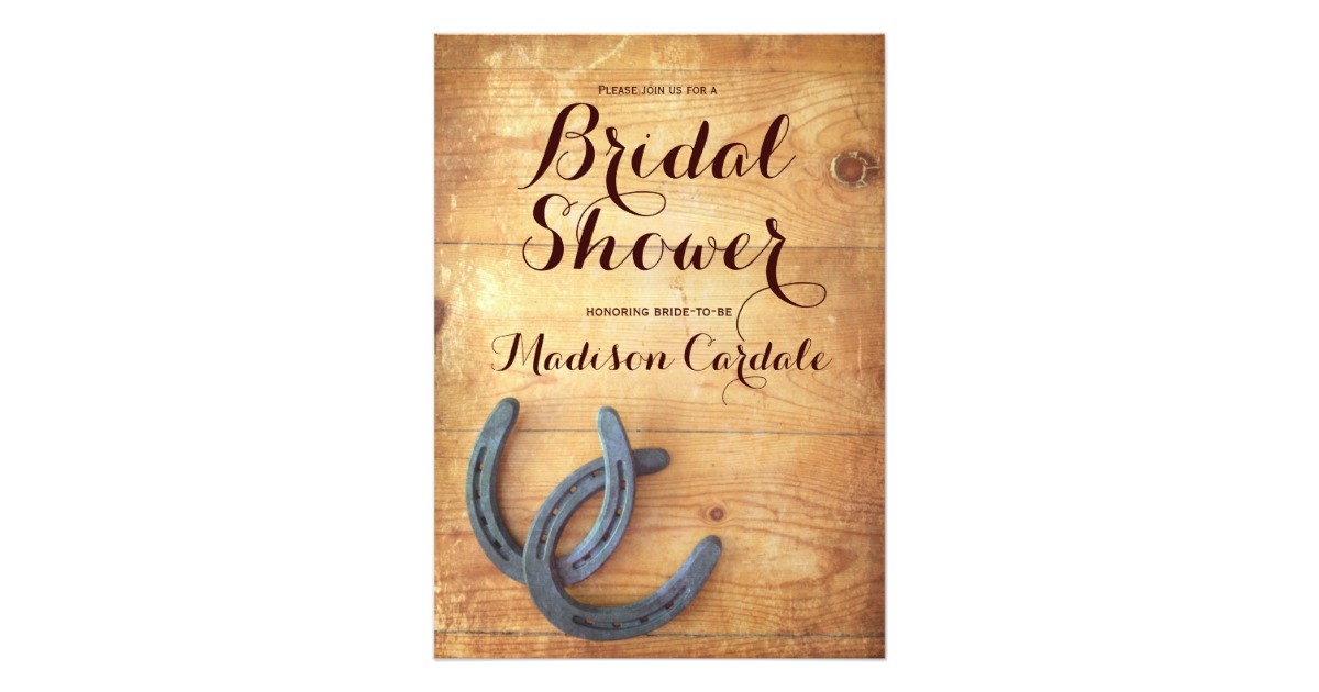 Double Bridal Shower Invitations Rustic Double Horseshoes Bridal Shower Invitations
