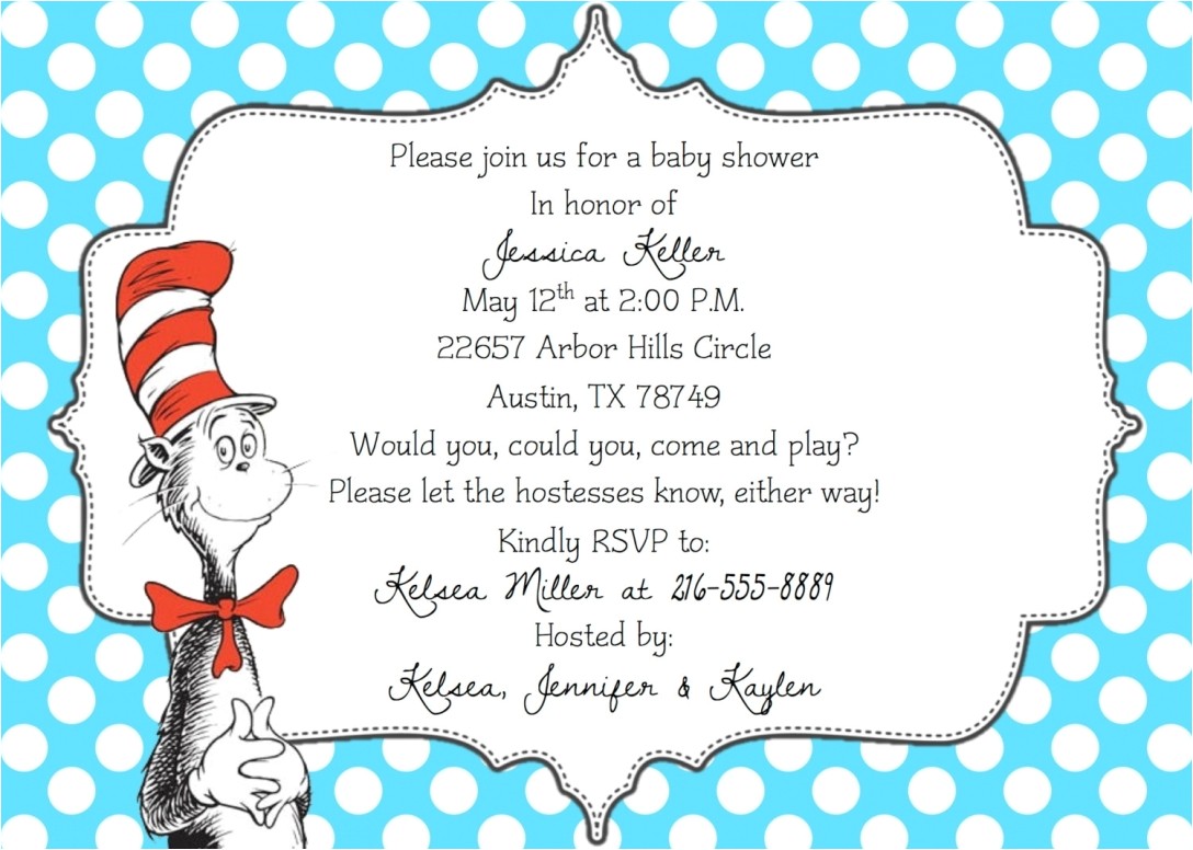 Dr Seuss Baby Shower Invitation Template Dr Seuss Baby Shower Invitations Templates