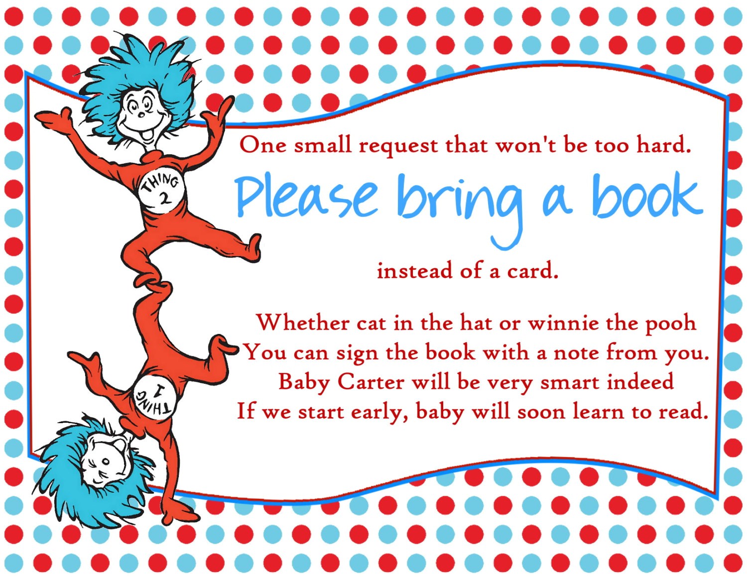 Dr Suess Baby Shower Invitations Dr Seuss Baby Shower Invitations Printable Free