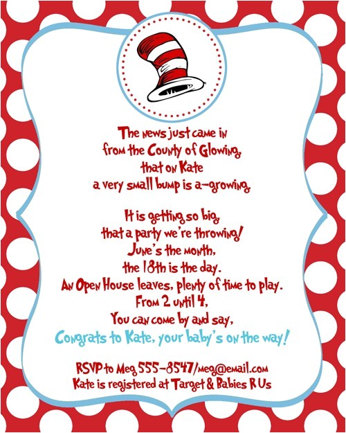 Dr Suess Baby Shower Invites Printable & Customized Dr Seuss Baby Shower Invitations