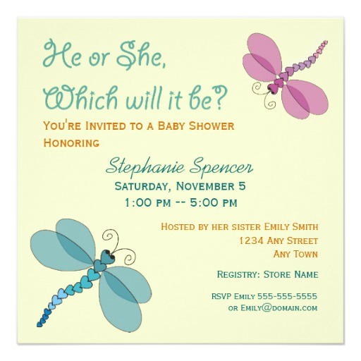 Dragonfly Baby Shower Invitations Dragonflies Baby Shower Invitation