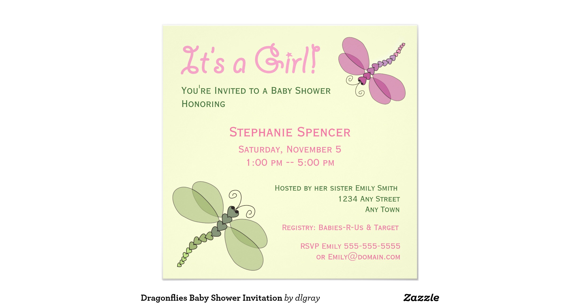 Dragonfly Baby Shower Invitations Dragonflies Baby Shower Invitation