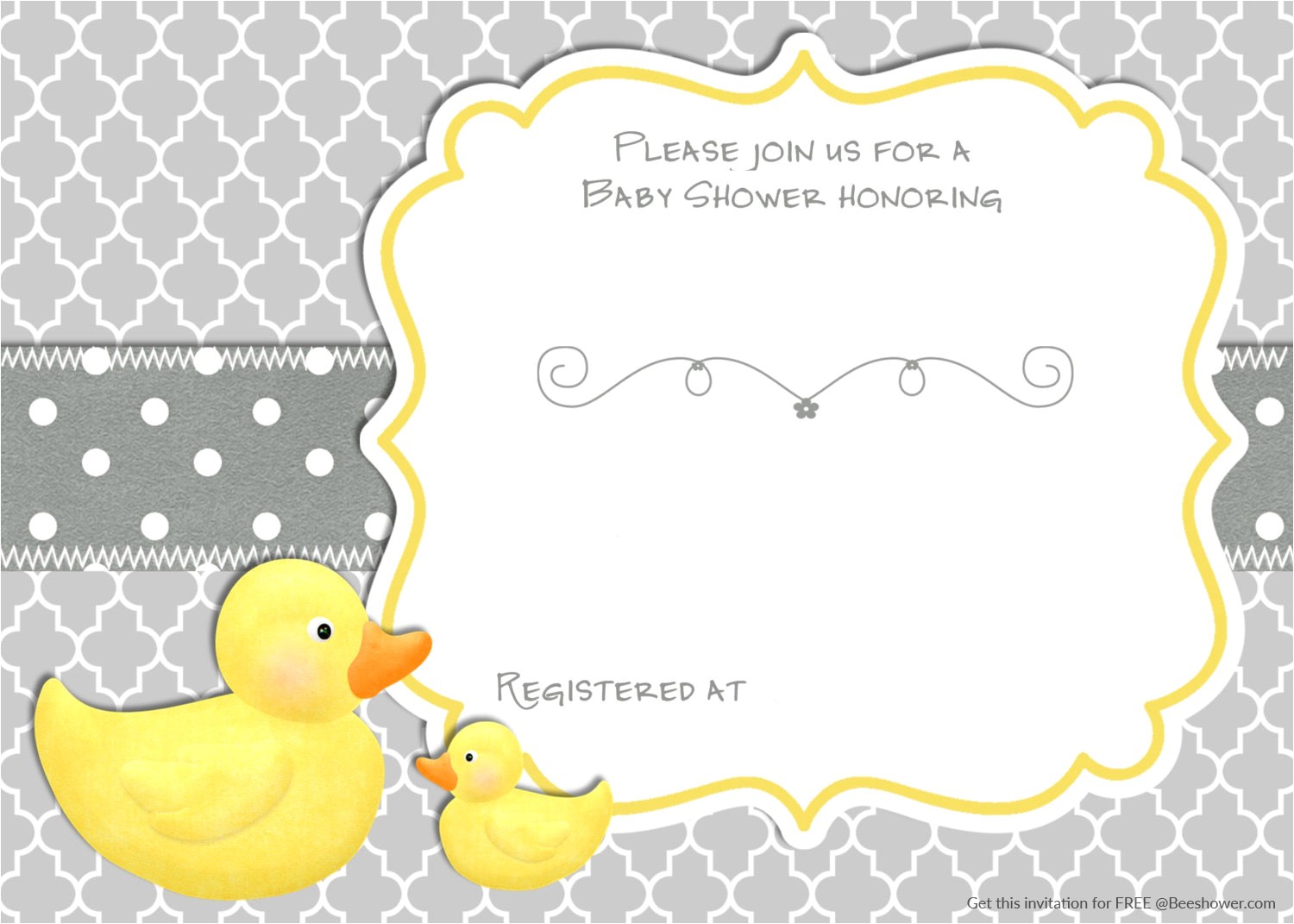 Duck Baby Shower Invitation Templates Free Printable Rubber Duck Baby Shower Invitation