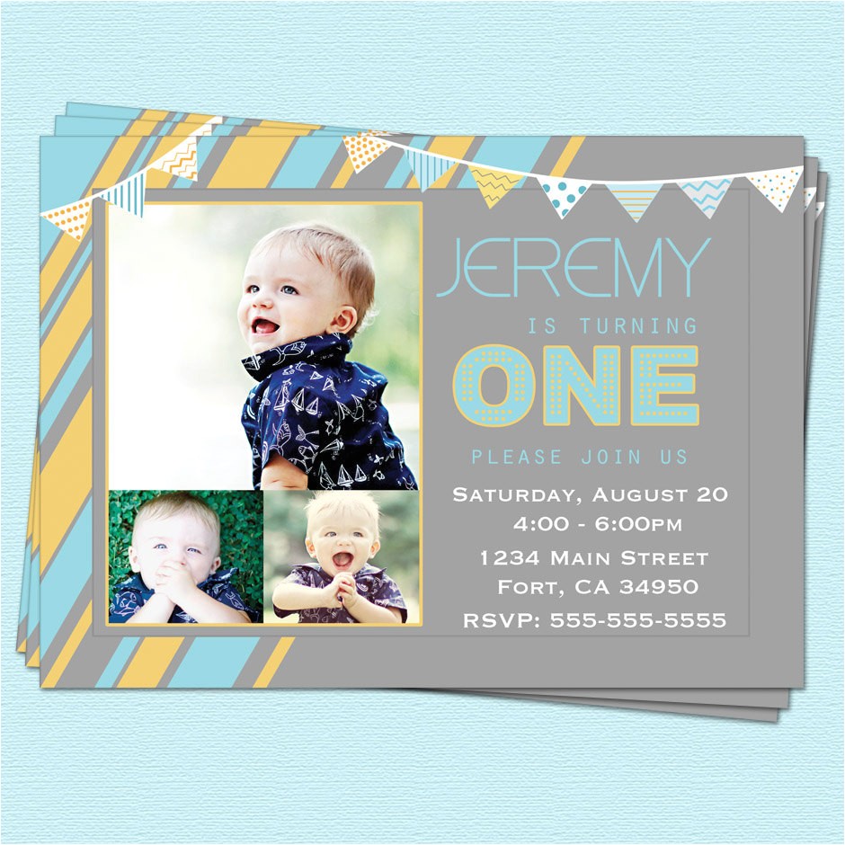 E Invites for First Birthday First 1st Birthday Invitations Boy Modern First by