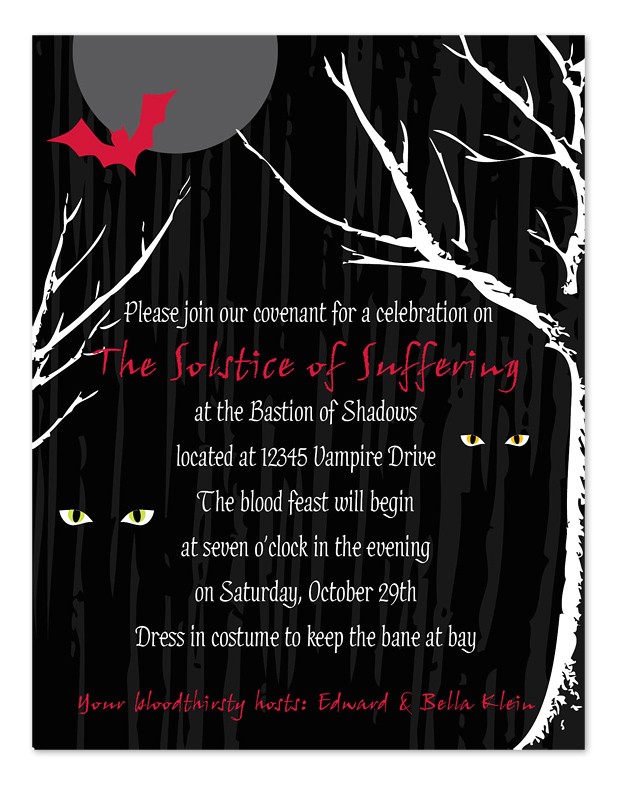 Eclipse Party Invitations Halloween Eclipse Party Invitations by Invitation
