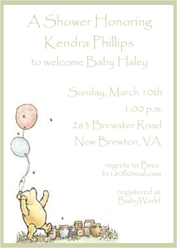 Eeyore Baby Shower Invitations Baby Shower Invitation Winnie the Pooh