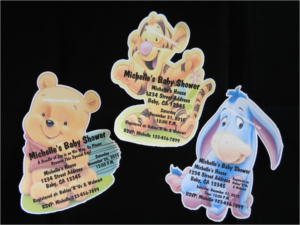 Eeyore Baby Shower Invitations Personalized Winnie the Pooh Tigger Eyore Baby Shower